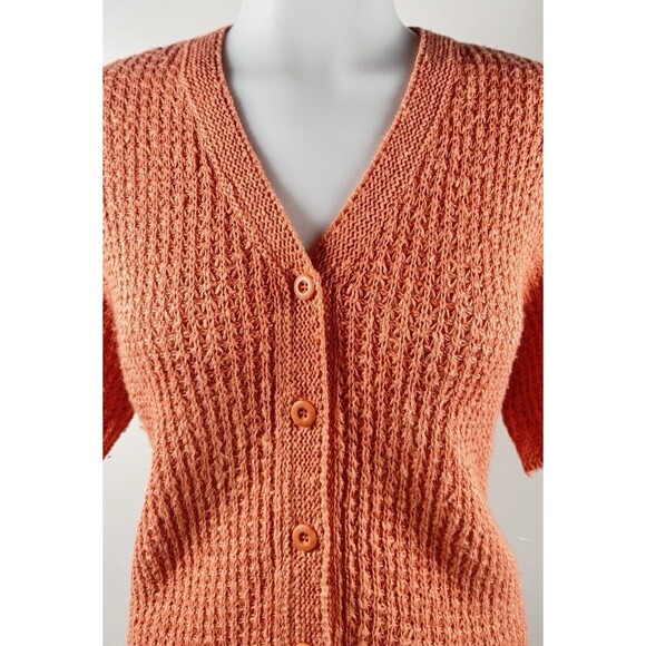 Liz Claiborne Preppy Button Down Sweater Classic Short Sleeve Cardigan Petite Sm - Picture 2 of 8